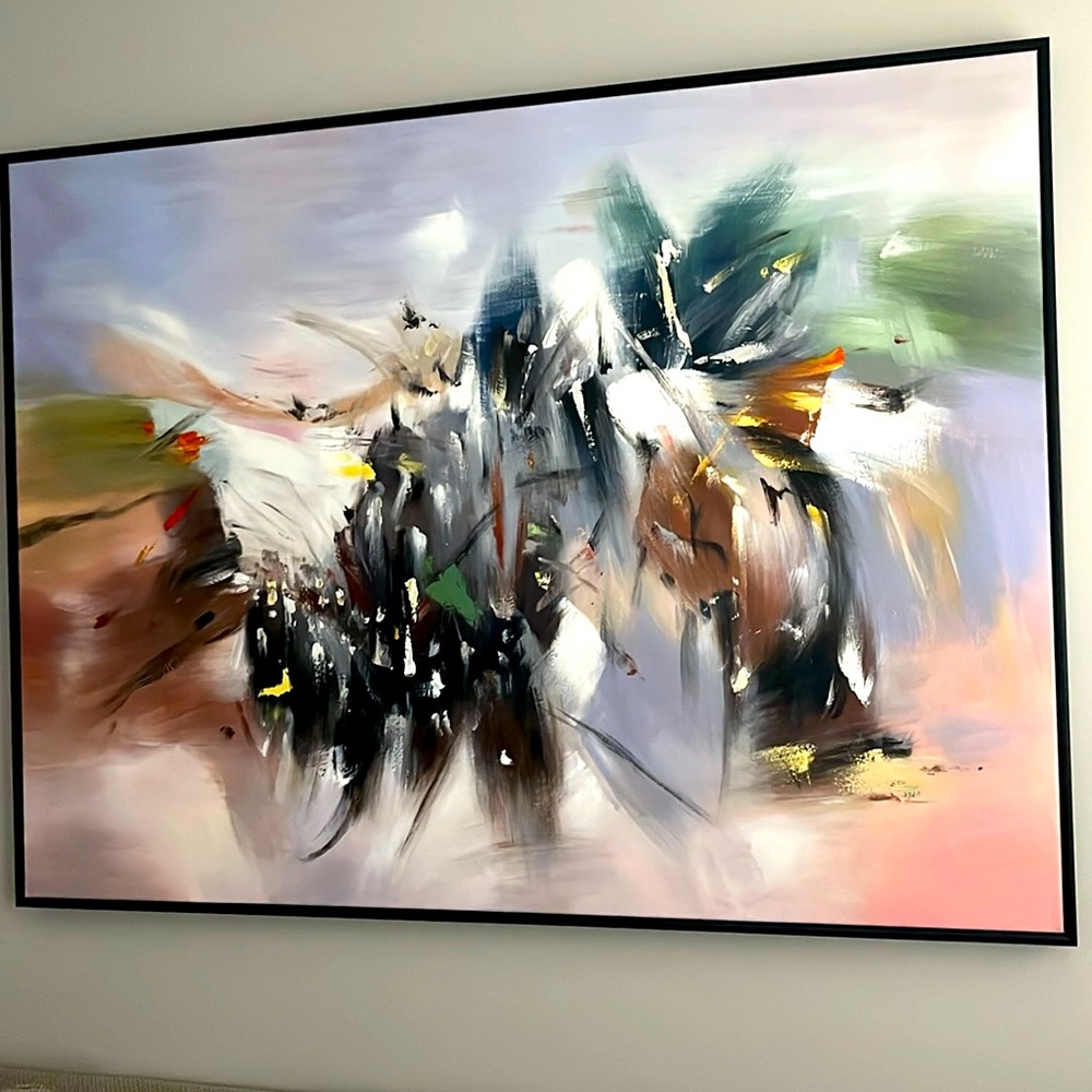 Abstract wall art. 4ft, 8in. H X 6ft 2in. W